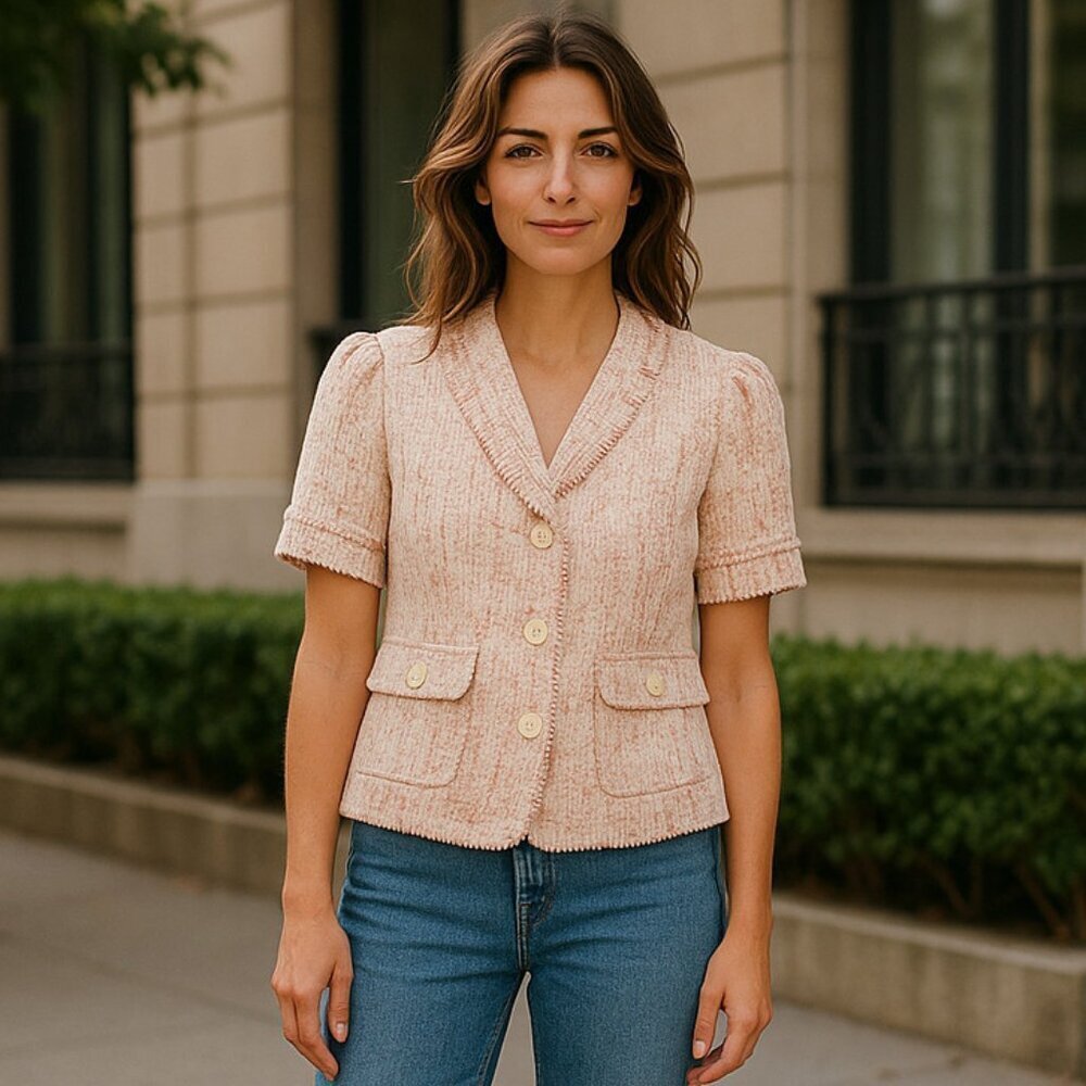 Korean Fashion Designer The ASHLYN Short sleeved Blazer Tailored Old Money
